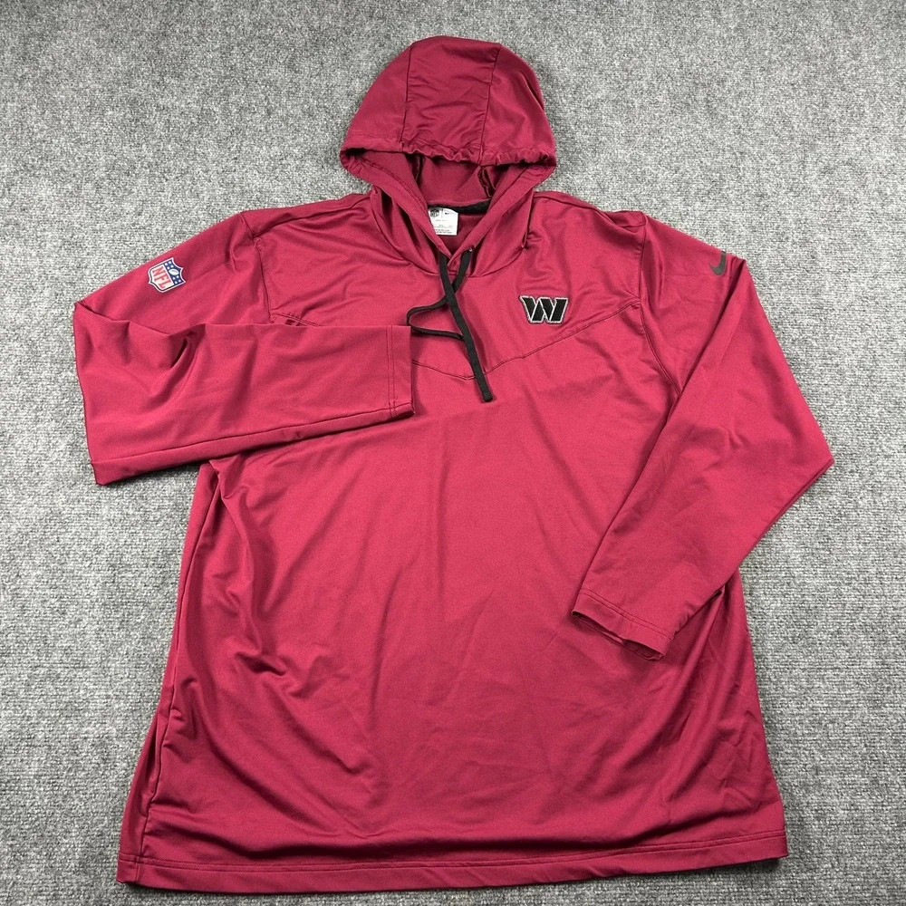 Nike Hoodie Mens XXL Burgundy Washington Commanders NFL Dri-FIT Pullover Shirt - Picture 2 of 9